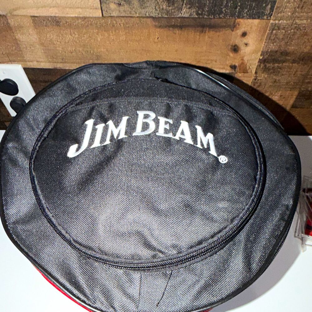 Jim Beam Cooler Mini BBQ Tool Set w/ Carrying Case, Wood Handles,